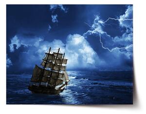 Sablio Plakát Loď v bouřce - 60x40 cm