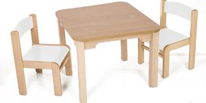 Hajdalánek Dětský stolek MATY + židličky LUCA (bílá, bílá) MATYLUCABIBI