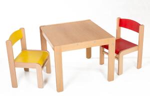 Hajdalánek Dětský stolek LUCAS + židličky LUCA (červená, žlutá) LUCASLUCACEZL