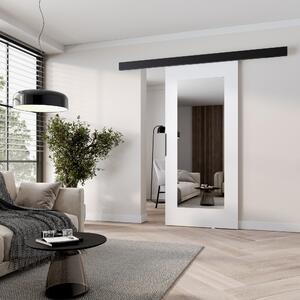 Posuvné dveře se zrcadlem BARRET 19 - 106 cm, bílé / černé
