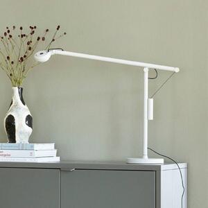 HAY Stolní lampa LED Fifty-Fifty, šedá, 45 cm, stmívatelné, stmívatelný, Hliník / šedá / zinek, Pracovna / kancelář, Hliník, Design