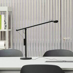 HAY Stolní lampa LED Fifty-Fifty, černá, 45 cm, stmívatelné, stmívatelný, Černá, Pracovna / kancelář, Hliník, Design