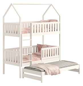Dětská domečková postel Nemos 90x180 výsuvná - bílá