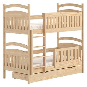 Dřevěná patrová postel Amely 90x200 - borovice