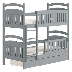 Dřevěná patrová postel Amely 90x200 - šedá