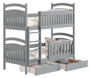 Dřevěná patrová postel Amely 80x160 - šedá
