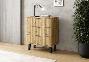 Komoda se šuplíky SITIVE SLIM - dub artisan / černá