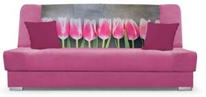 Rozkládací pohovka BIRMA - růžová / tulipán