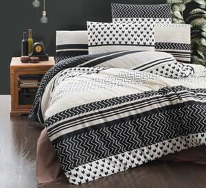 Brotex Povlečení francouzské bavlna 200x200,70x90 Amazing grey Motiv: geometrický, moderní, Rozměr polštáře: 70x90, Zapínání: zipový uzávěr, Výběr zapínání:: zipový uzávěr, Materiál: bavlna, Rozměr: 200x200, Barva: bílá, černá
