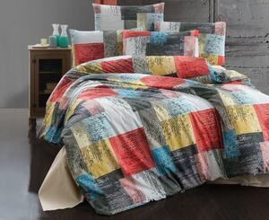 Brotex Povlečení francouzské bavlna 240x200,70x90 Crazy colors Motiv: geometrický, moderní, Rozměr polštáře: 70x90, Zapínání: zipový uzávěr, Výběr zapínání:: zipový uzávěr, Materiál: bavlna, Rozměr: 240x200, Barva: modrá, šedá, červená
