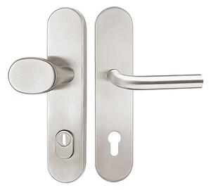 Bezpečnostní kování TWIN COLUMBUS DEF H 2087KS s klikou LOFT (E), klika-klika, Otvor na cylindrickou vložku PZ, Twin E (nerez matná), 92 mm