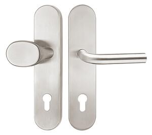 Bezpečnostní kování COLUMBUS H 2087KS s klikou LOFT (E), klika-klika, Otvor na cylindrickou vložku PZ, Twin E (nerez matná), 72 mm