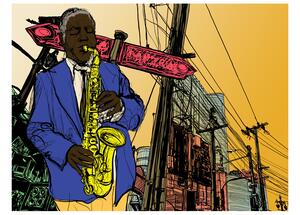 Fototapeta - Saxofonista v New Yorku 200x154 + zdarma lepidlo