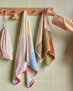 Bavlněný ručník Block Brown/Multicolour 50 x 100 cm