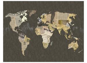 Fototapeta - Mapa světa - zprávy 250x193 + zdarma lepidlo