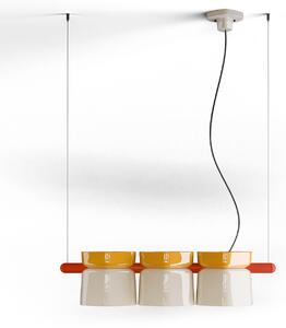 Ferroluce Závěsné svítidlo YAKITORI, d. 104,5 cm, 3xE27 Barva: Žlutá-kremová