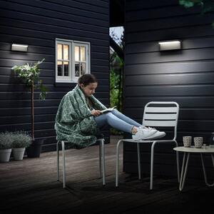 Philips LED venkovní nástěnné svítidlo Bustan UE, balení po 2 ks, 700 K, Černá, Hliník, Moderní, Nástěnné svítidlo