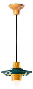 Ferroluce Závěsné svítidlo VOILÀ, ∅ 28 cm, 1xE14 Barva: Zelená-žlutá