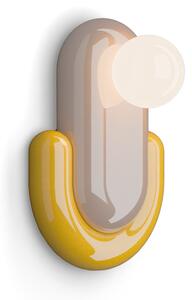 Ferroluce Nástěnné svítidlo ECLAIR, v. 35 cm, 1xG9 Barva: Pískově šedá-žlutá