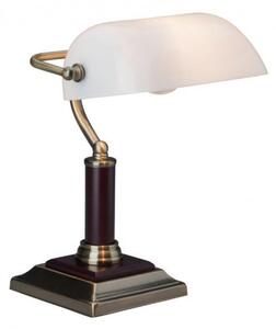 Brilliant 92679/31 Stolní stylová lampa BANKIR PATINA, tmavé dřevo