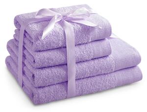 AmeliaHome - Sada bavlněných ručníků Liliový hladké AMARI-2*70x140+ 2*50x100