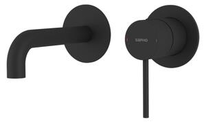 Sapho Sapho, ULTRAMIX 2-prvková podomítková umyvadlová baterie 16cm, černá mat, UT118B