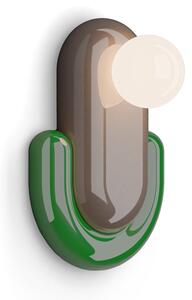 Ferroluce Nástěnné svítidlo ECLAIR, v. 35 cm, 1xG9 Barva: Hnědá-zelená