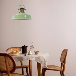 ROYALTECH Závěsná lampa Augusta, mátově zelená, Ø 40 cm, kov, E27, vintage, stmívatelný, Zelená, Obývací pokoj / jídelna, kov, Vintage