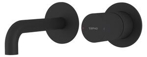 Sapho Sapho, ULTRATAP 2-prvková podomítková umyvadlová baterie, hubice 16cm, černá mat, UT118TB