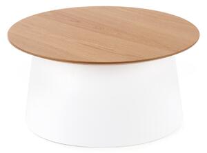 Kulatý konferenční stolek Skandinávský Naturalurální deska stolu Bílý AFINA-fi 49/43 cm