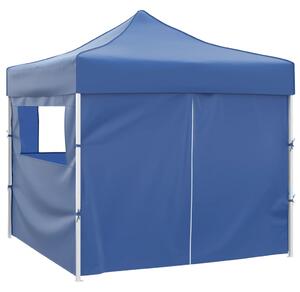 Modrý rozkládací stan 3 x 3 m se 4 stěnami