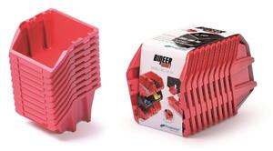 Prosperplast Sada úložných boxů 10 ks BENER 28,8 x 15,8 x 18,7 cm červená