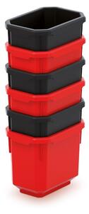 Prosperplast Sada úložných boxů 6 ks TITANIO 11 x 7,5 x 26,3 cm černo-červená