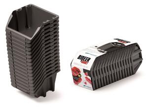 Prosperplast Sada úložných boxů 16 ks BENER 23,4 x 7,7 x 9,2 cm černá