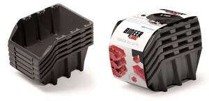 Prosperplast Sada úložných boxů 5 ks BENER 19,8 x 11,8 x 15,5 cm černá