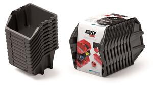 Prosperplast Sada úložných boxů 10 ks BENER 28,8 x 15,8 x 18,7 cm černá