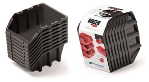 Prosperplast Sada úložných boxů 8 ks BENER 16 x 9,8 x 16 cm černá