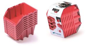Prosperplast Sada úložných boxů 8 ks BENER 16 x 9,8 x 16 cm červená