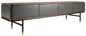 Šedý lakovaný TV stolek Angel Cerdá No. 3265, 200 x 45 cm