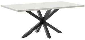 Bílý jídelní stůl Kave Home Argo 200 x 100 cm s černou kovovou podnoží