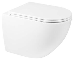 OLTENS Hamnes, závěsné WC s hlubokým splachováním, rozměry 35,5 x 52 cm, sada včetně toaletního prkénka Ovan Slim