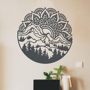 Dřevo života | Dřevěná mandala MANDALA HORY | Rozměry (cm): 40x40 | Zvolte barvu dekoru: Antracitová