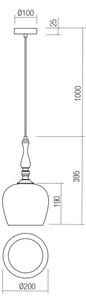 Redo 01-2740 - Lustr na lanku TOLL 1xE27/42W/230V bronzová