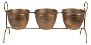 Měděný antik plechový obal na květináč na nožkách - 47*14*23 cm - Clayre & Eef