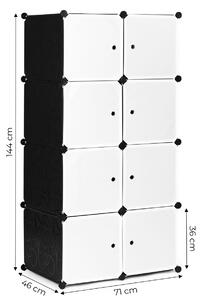 MODERNHOME Modulární botník PEC 8 černý/bílý