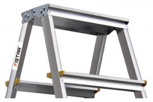 Profesionální hliníkové štafle oboustranné FISTAR 2x7 stupňů, pracovní výška 3,46 m