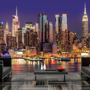 Fototapeta - NYC: Noční město 350x245 + zdarma lepidlo