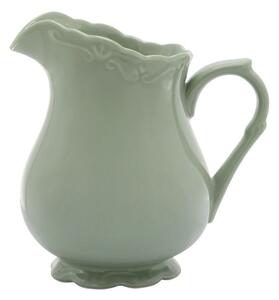 Zelený porcelánový džbán s krajkou Provence lace verte - 18cm / 1100 ml - Chic Antique