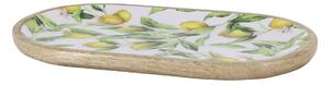 Dřevěný mangový tác s citróny Tours Limone Blossom - 37*20*2 cm - Chic Antique