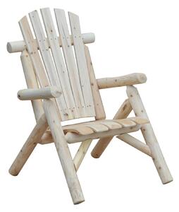 Outsunny Zahradní Křeslo Adirondack Odolné proti Počasí s Vysokým Opěradlem a Opěrkami Rukou pro Zahradu, Terasu a Balkon 83cm x 68cm x 101cm Přírodní